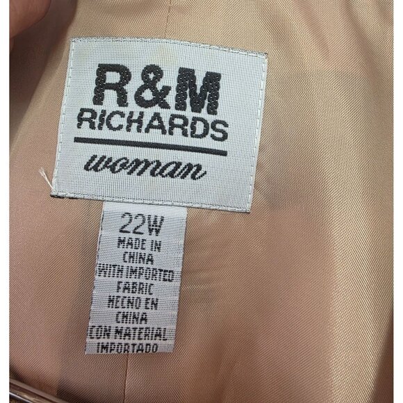 R&M Richards Plus 22W Floral Embroidered Sheer Jacket Blazer - Picture 7 of 12